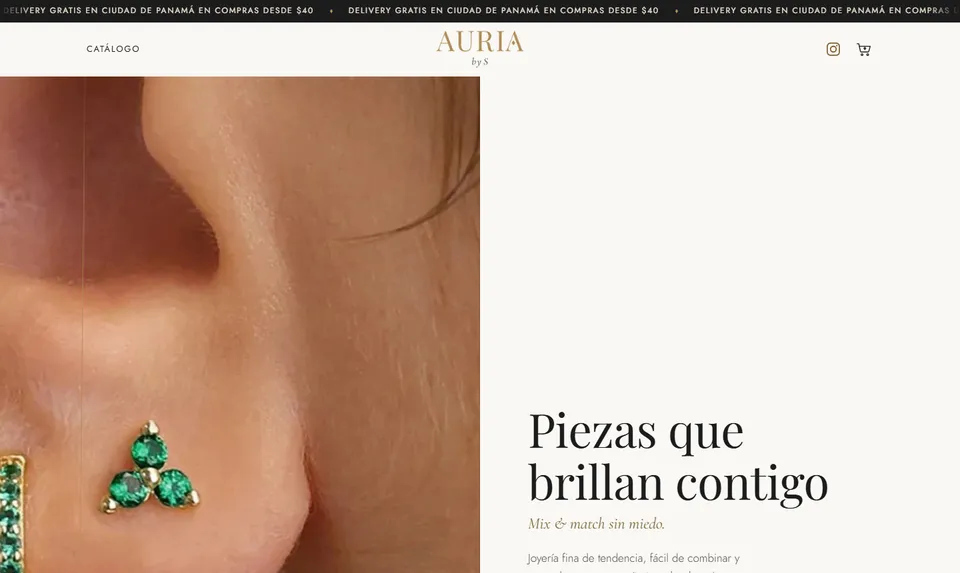 Captura de la página de inicio de auriabys.com